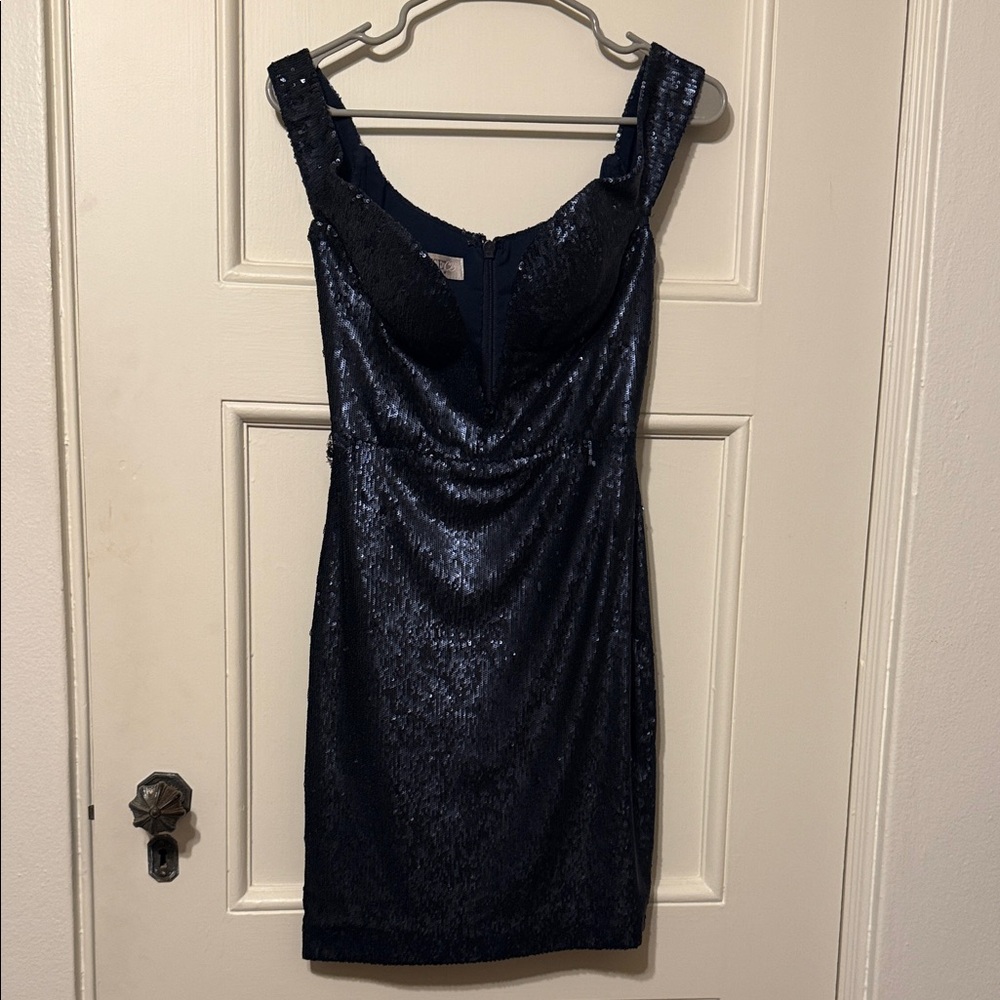 House of CB Midnight Blue Sequin Mini Dress